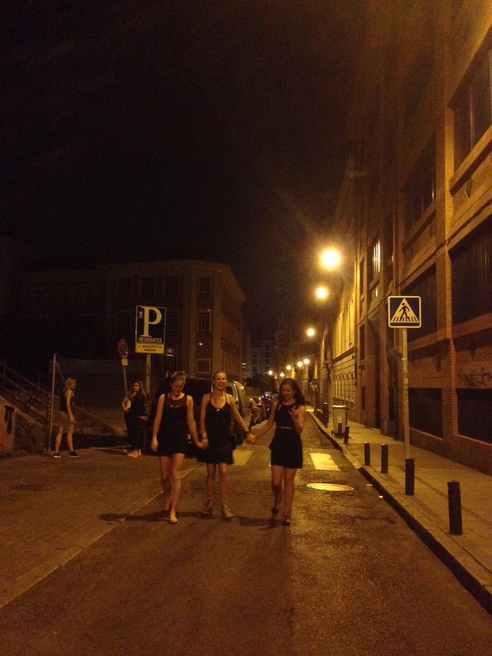 Girls walking down the street