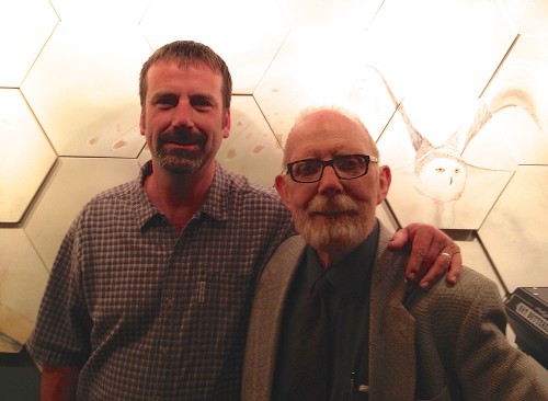 Derek Sheffield and Ivan Doig in Leavenworth, Washington, April 2014. Photo by Gabi Sheffield.