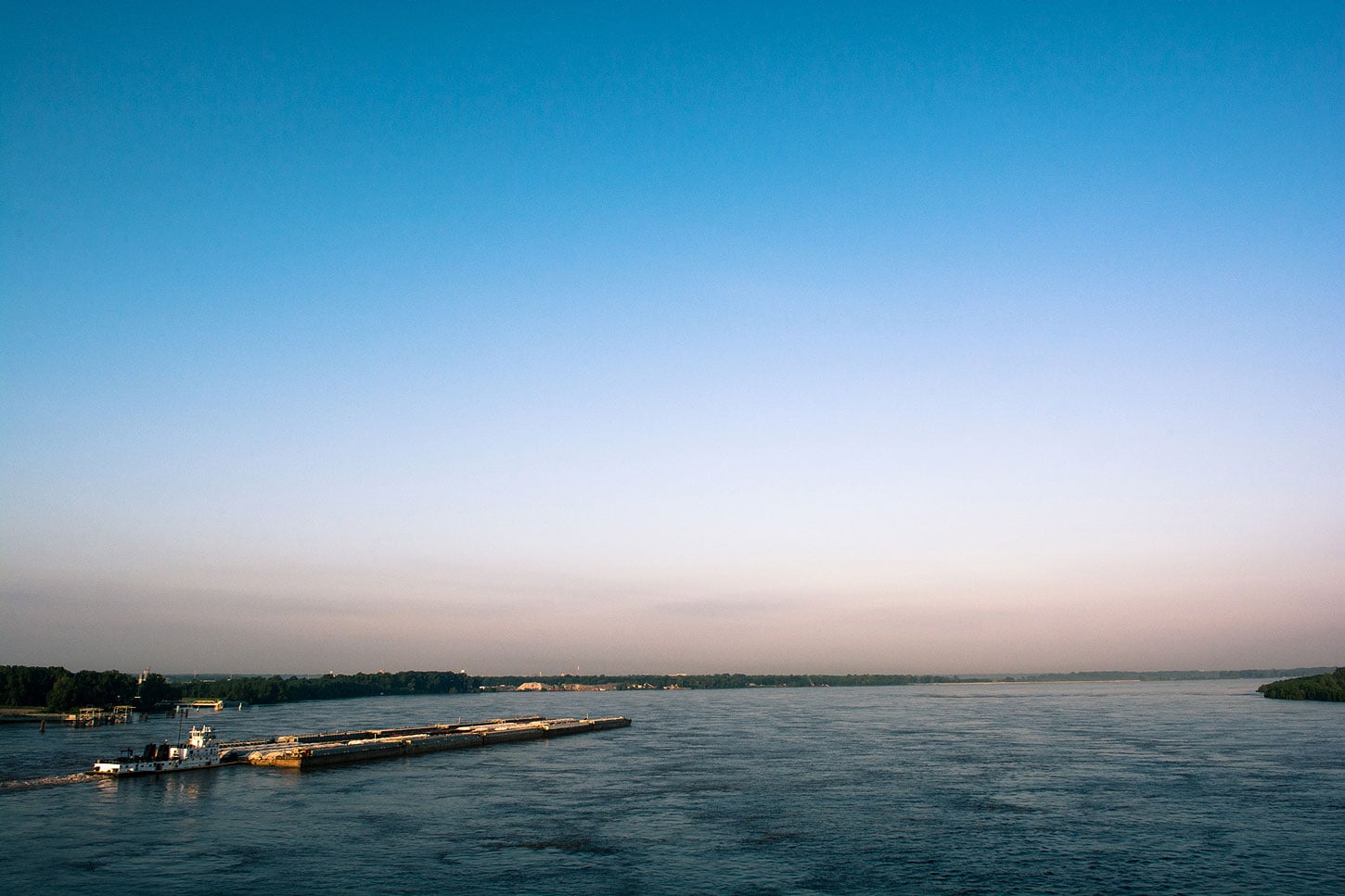 Barge on the Mississippi River near Memphis
