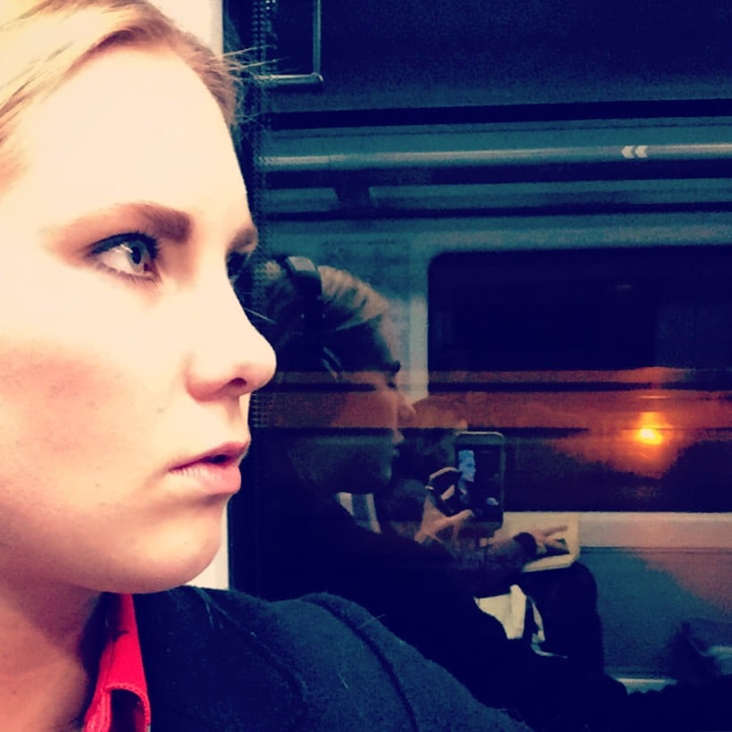 Zoe on the train in madrid