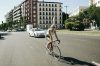 Zoe riding her bike in Madrid