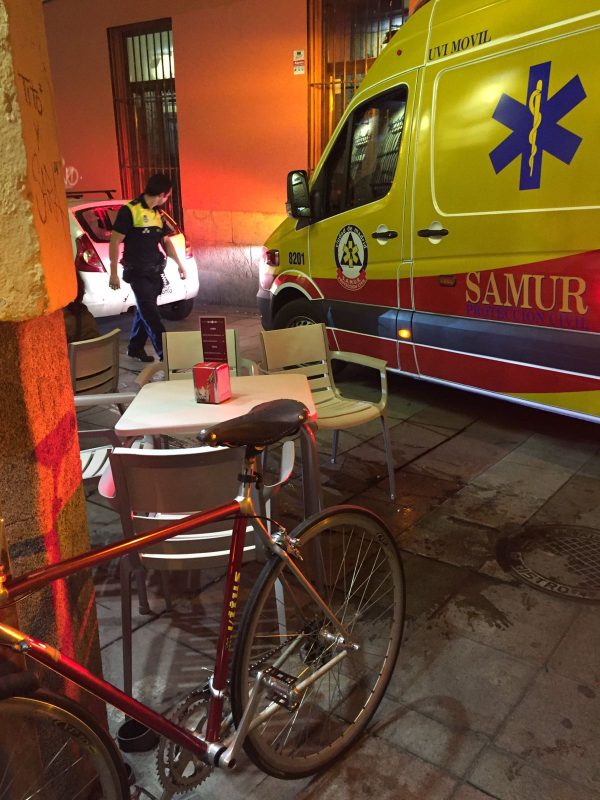 An ambulance, blood, and my bike