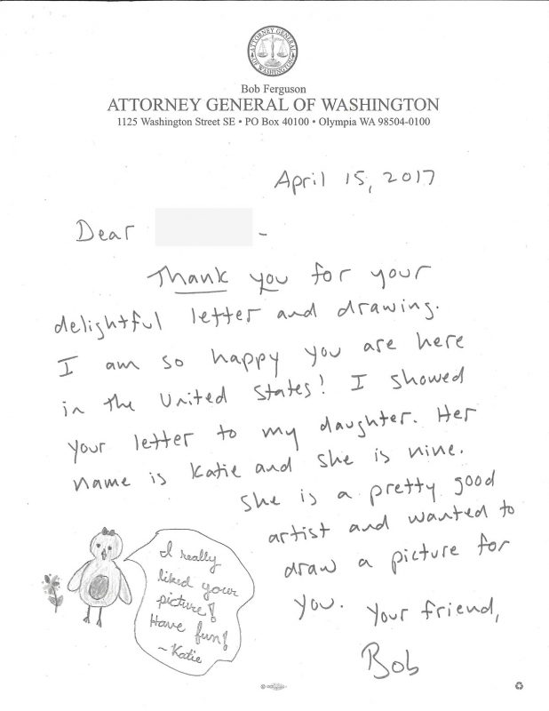 Letter from Bob Ferguson