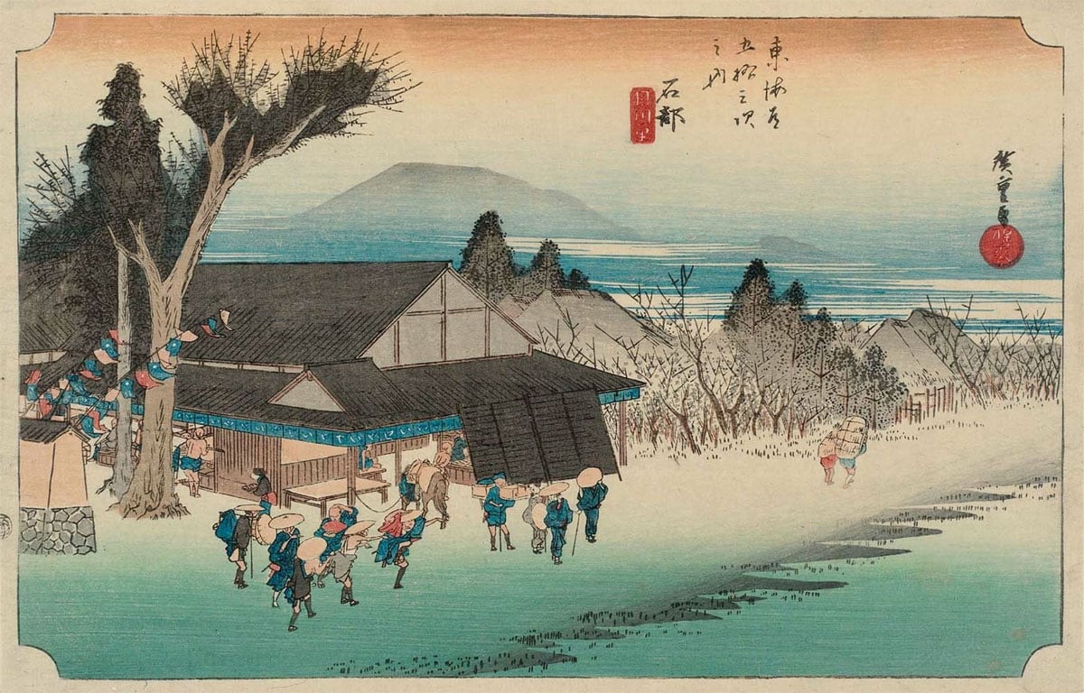 53 Stations of the Tokaido: Ishibe, by Ando Hiroshige