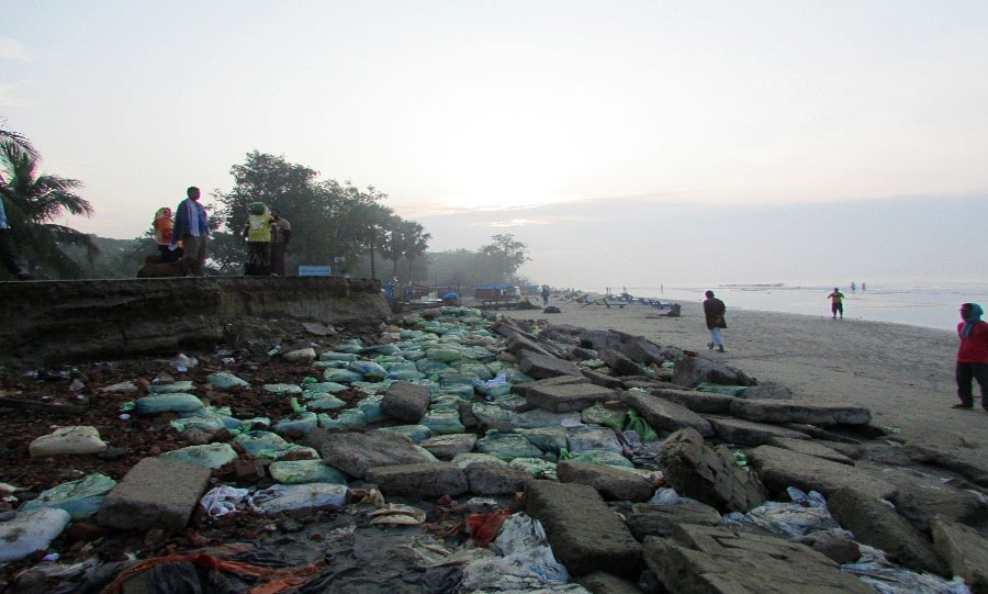 Coastal erosion and sandbags