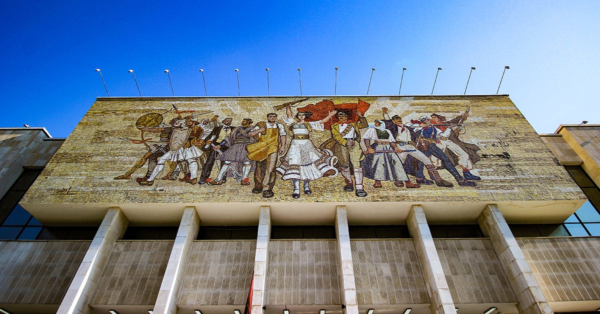 Mural in Tirana.