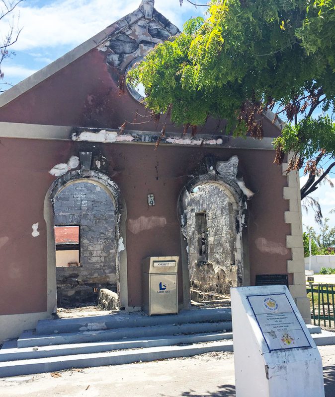 Old, burned church