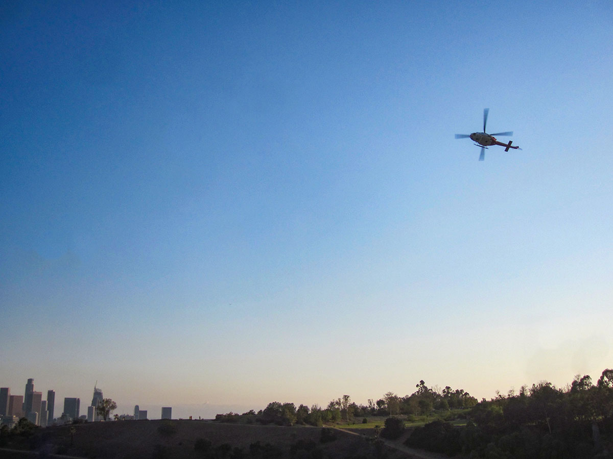 Helicopter in air