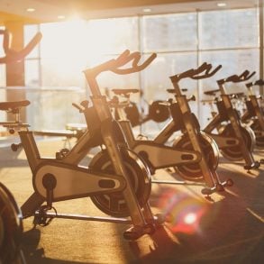 Afternoon light on empty fitness center