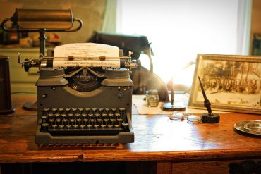 Vintage desk and typewriter