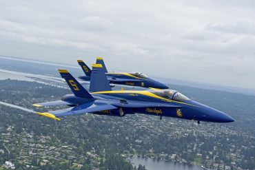Two Blue Angels jets over Seattle