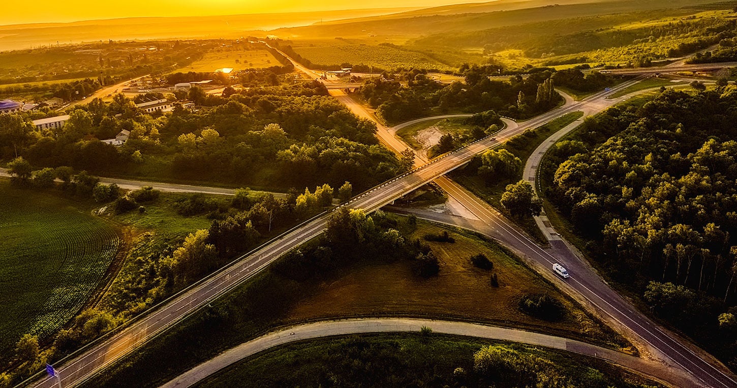 Aerial view of intersection