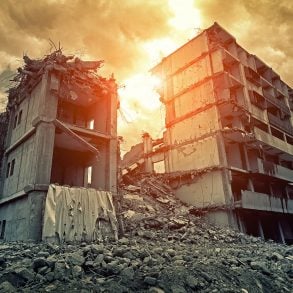 Bombed out building