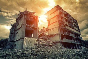 Bombed out building