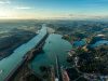 Aerial view of the Miraflores Locks on the Panama Canal