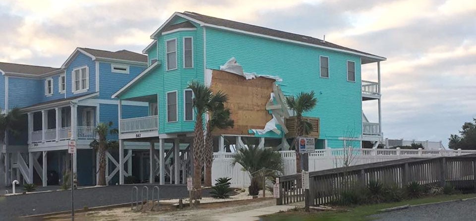 Damage to home from storms