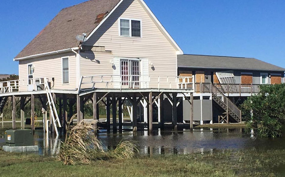 Damage to home from storm