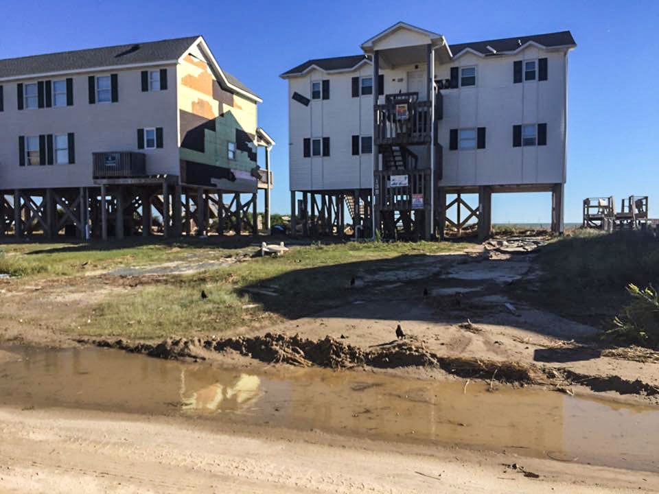 Damage to coastline homes