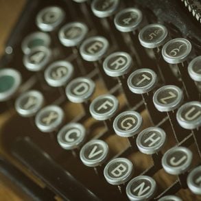 Old-fashioned typewriter keys