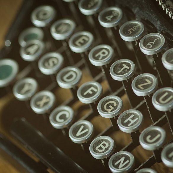 Old-fashioned typewriter keys