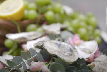 Oysters on the half shell (with grapes)
