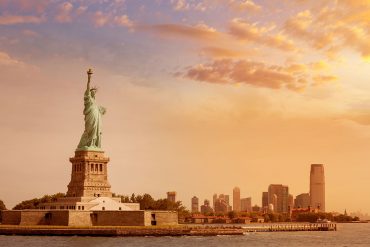 Statue of Liberty at sunset