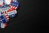 Vote buttons against a black background