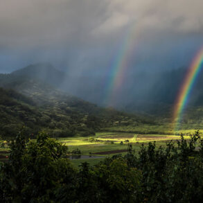Rainbow in green valley