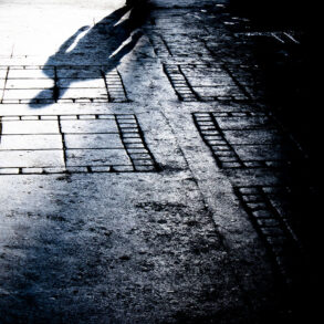 Shadow of man approaching