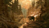 Painting of grizzly bear in Rocky Mountains by Larry Jacobsen