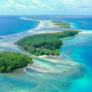 Aerial view of Marshall Islands