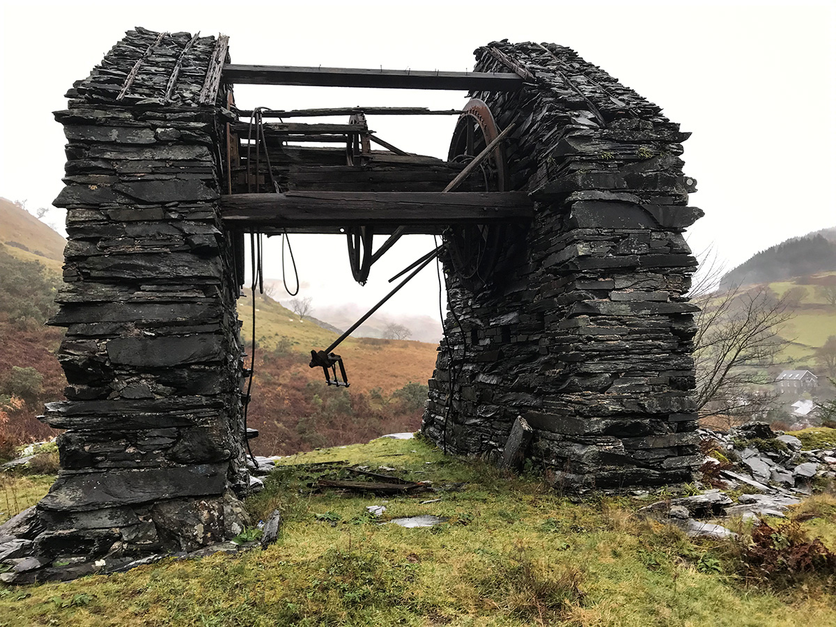 Winch used for hauling the slate wagons