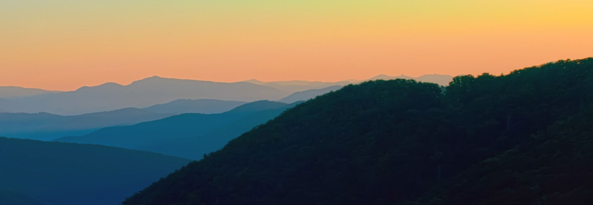 Appalachian Mountains at dusk