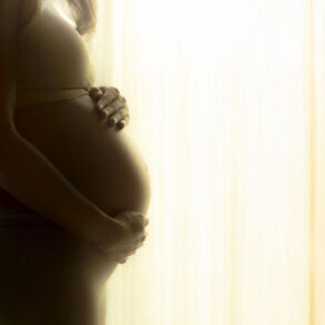 Silhouette of pregnant woman