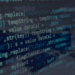 Computer language on reflective screen