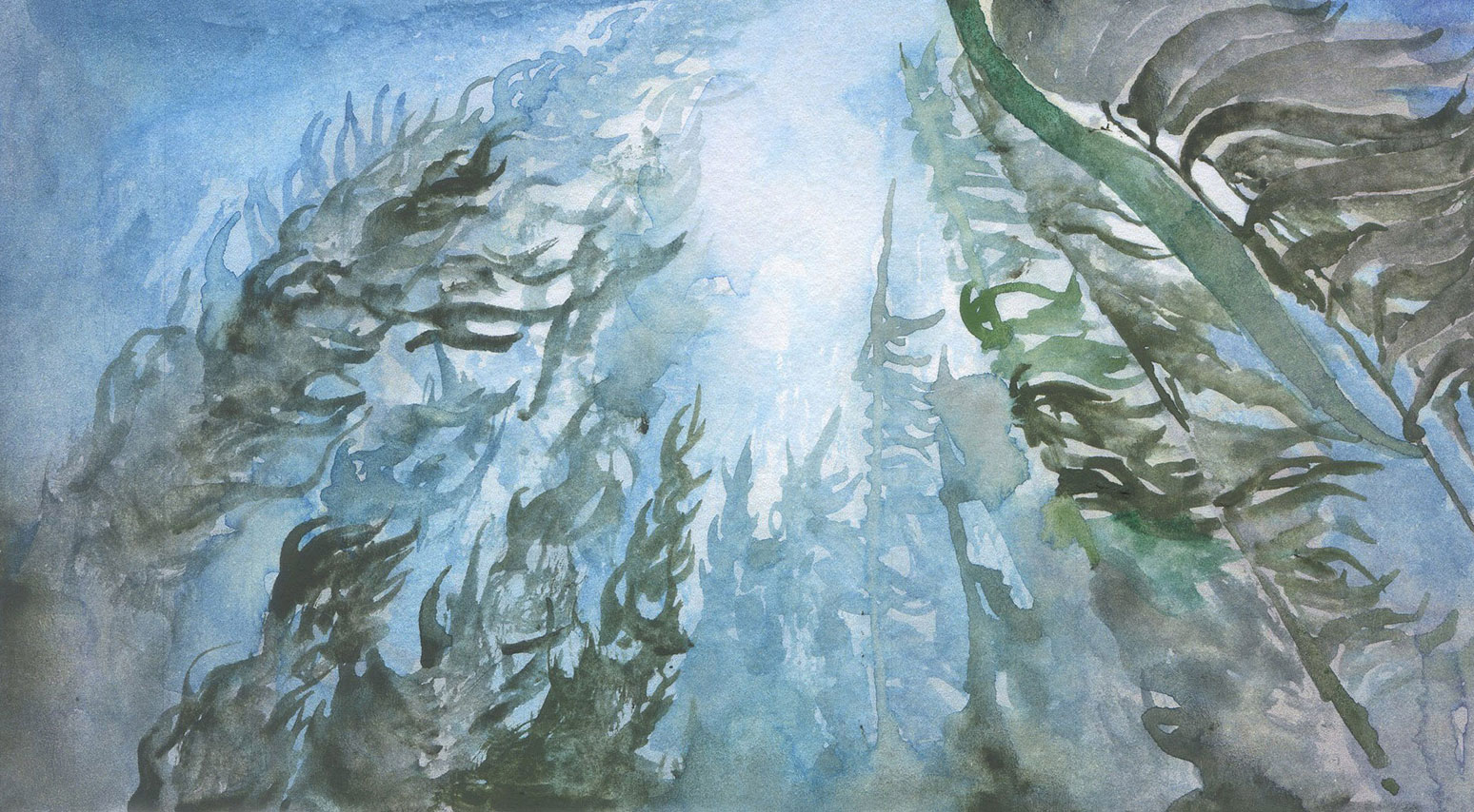 Kelp forests, a painting by Obi Kaufmann