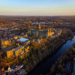 Aerial view of Durham Cathedral.