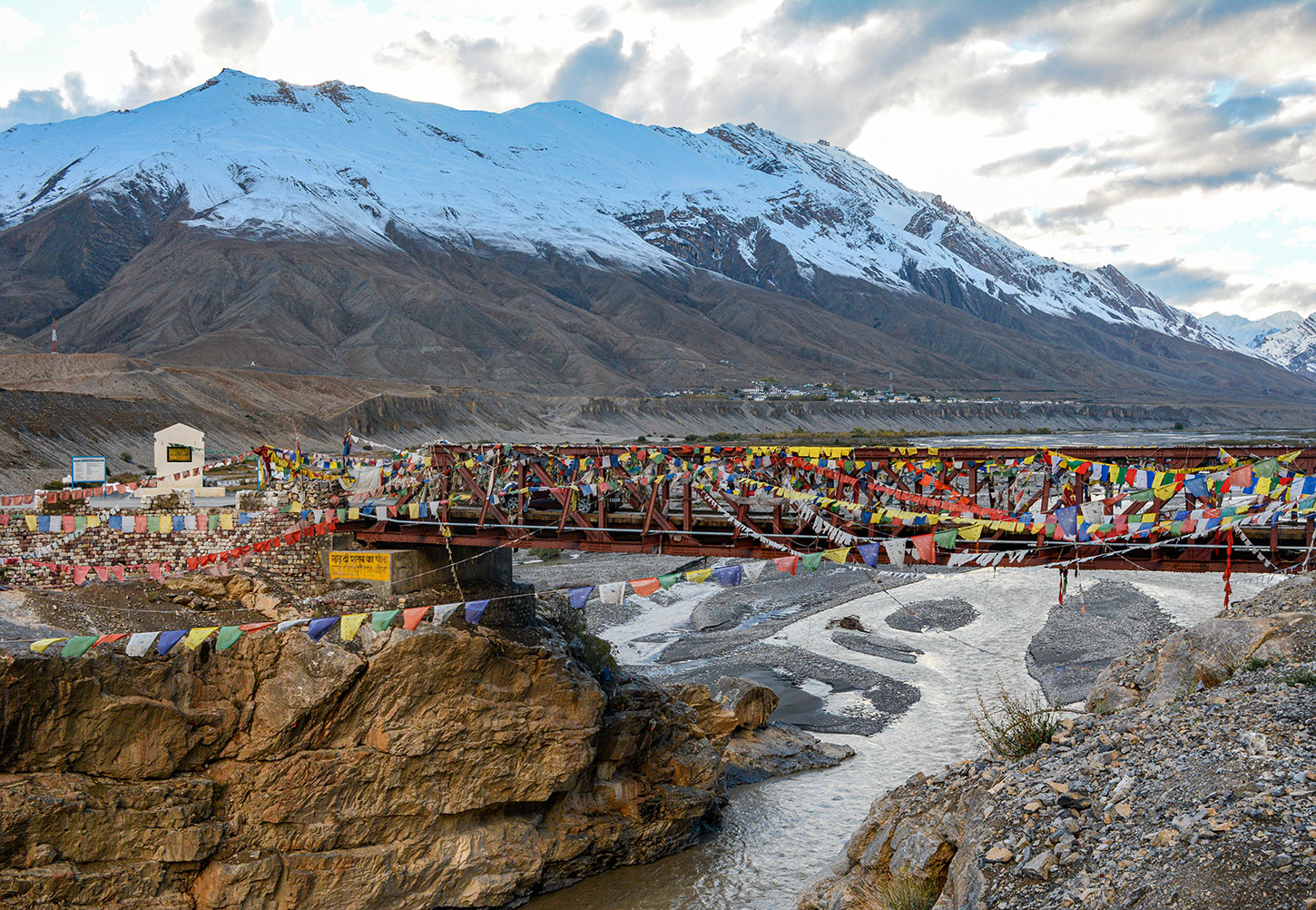 A bridge over the Spiti River in Trans-Himalaya