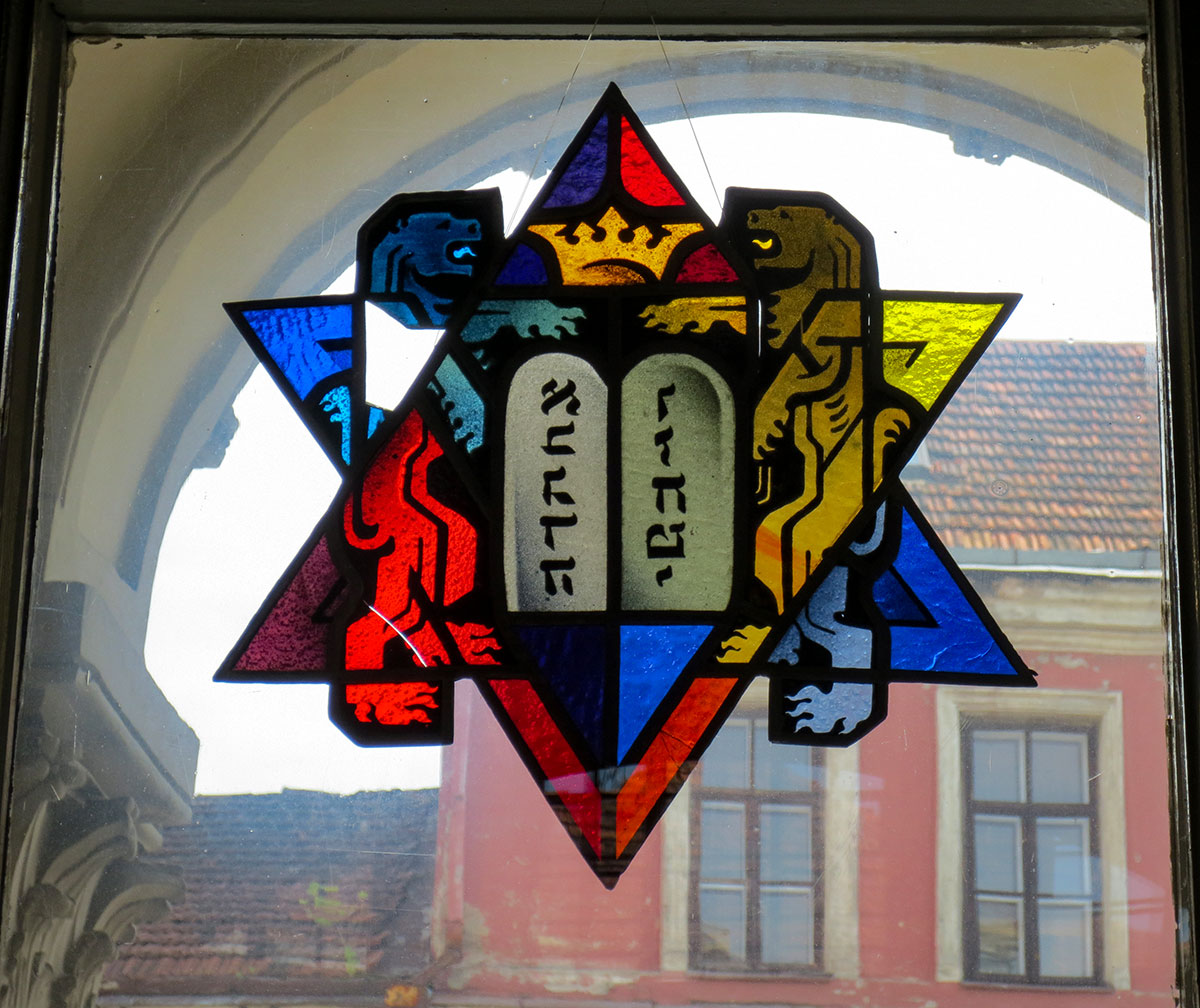 Stained glass from Vilnius Choral Synagogue