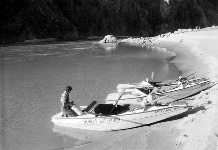 Lois Jotter in boat