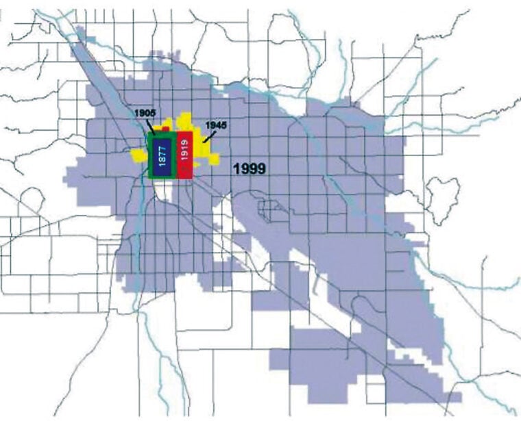 Historical growth in Tucson land use