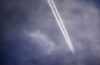 Airplane with contrail
