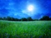 Full moon over field