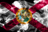 Florida flag and smoke