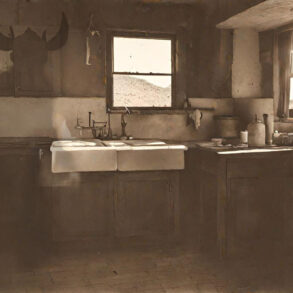 Old Southwestern kitchen with faint shadow of devil