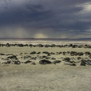Dried spiral jetty at Great Salt Lake