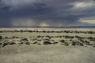 Dried spiral jetty at Great Salt Lake