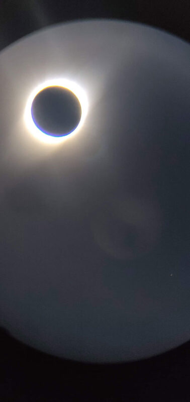 Total eclipse viewed through scope