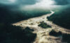Raging mountain river