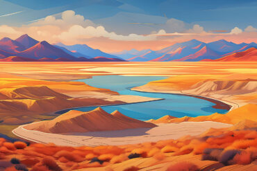 AI-generated artwork of California dry lake